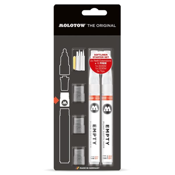 KIT DI AVVIAMENTO SOFTLINER DI ESTENSIONE RICARICA - MOLOTOW 222EM, 223EM (200505))
