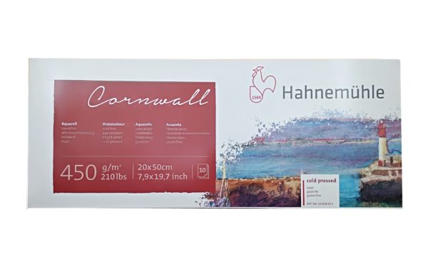 CORNWALL BLOCCO acquerello 450 g/mq - grana fine - 20x50cm - 10fg - Hahnemule