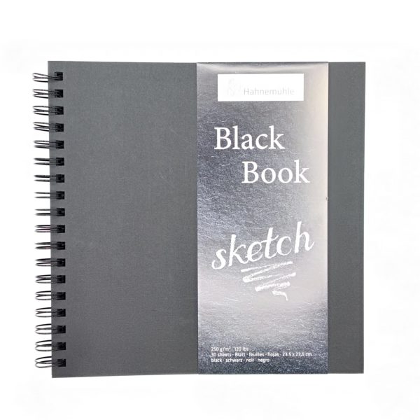 Black book - 250g/mq -  Spiralato 23,5x23,5cm - Hahnemuhle