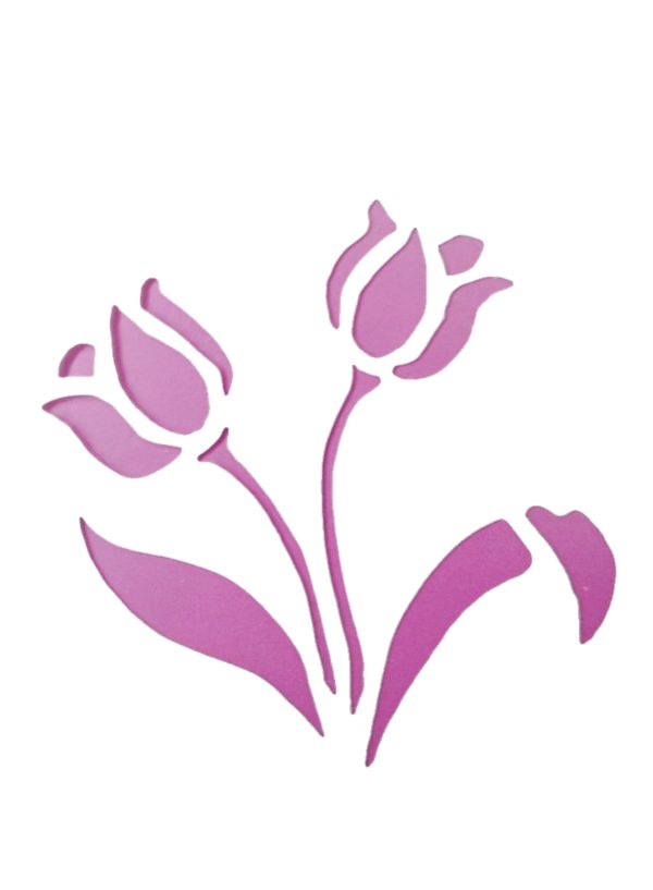 MINI-STENCIL 718 TULIPANI 8X11CM - EASY
