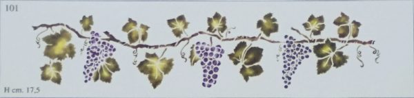 STENCIL 21X90 CM TRALCIO UVA 101 - EASY - immagine 2